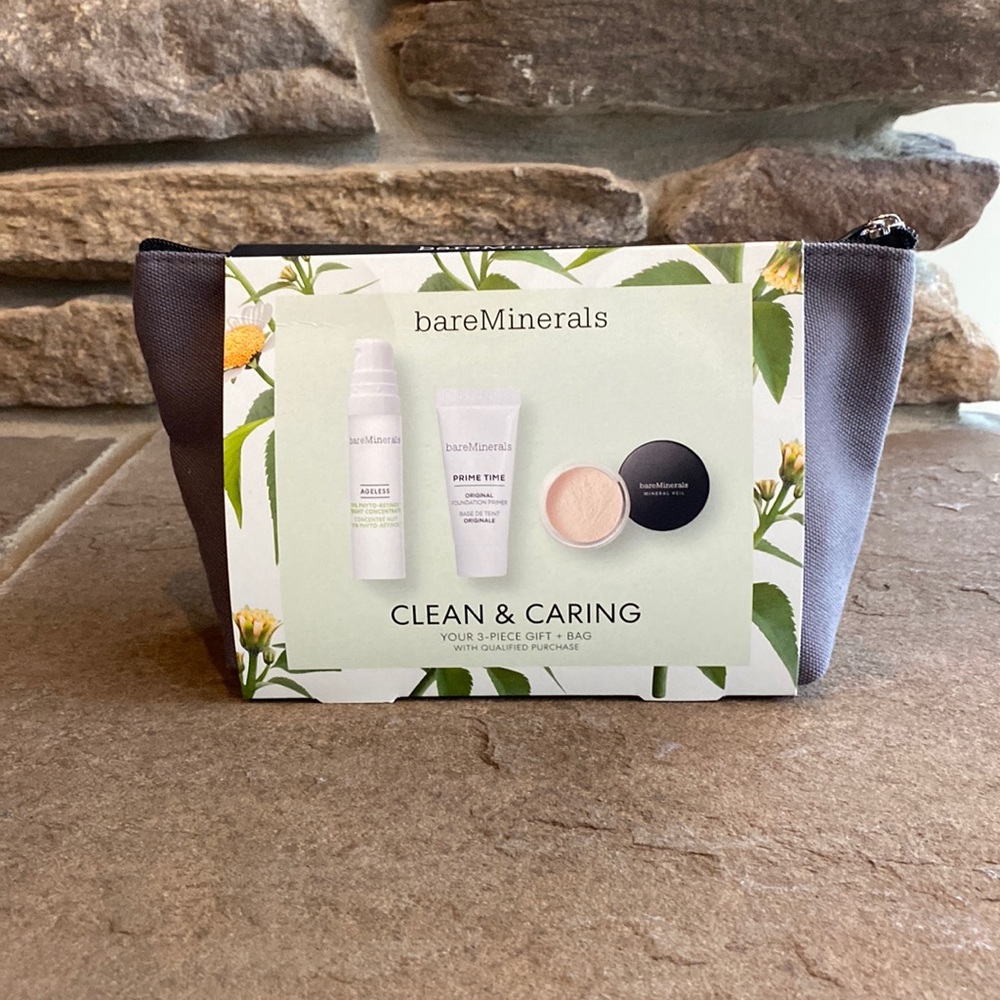 ‼️PRICE DROP‼️bareMinerals Clean & Caring 3 Piece Set + Bag